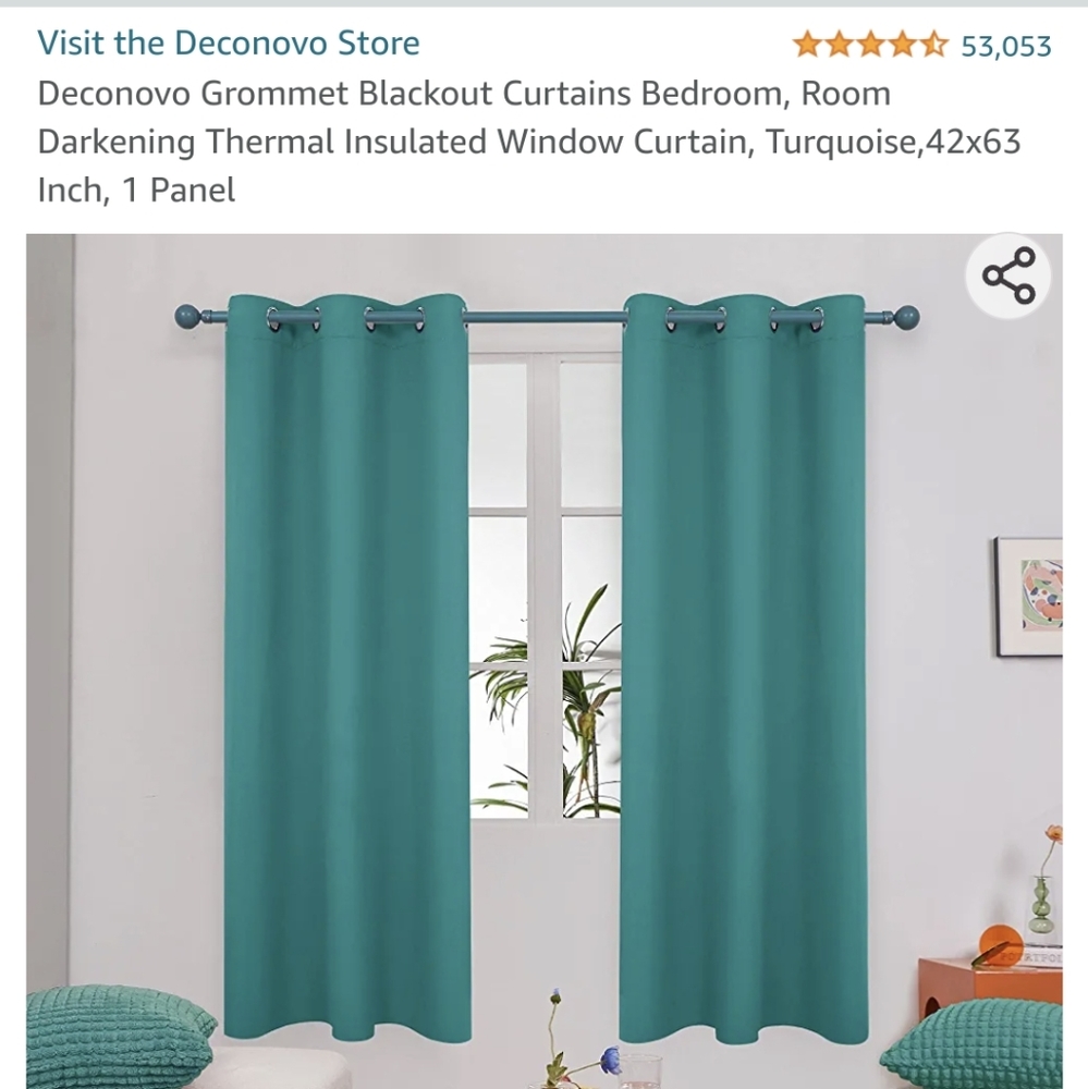 Deconovo black out curtains teal/Turquoise